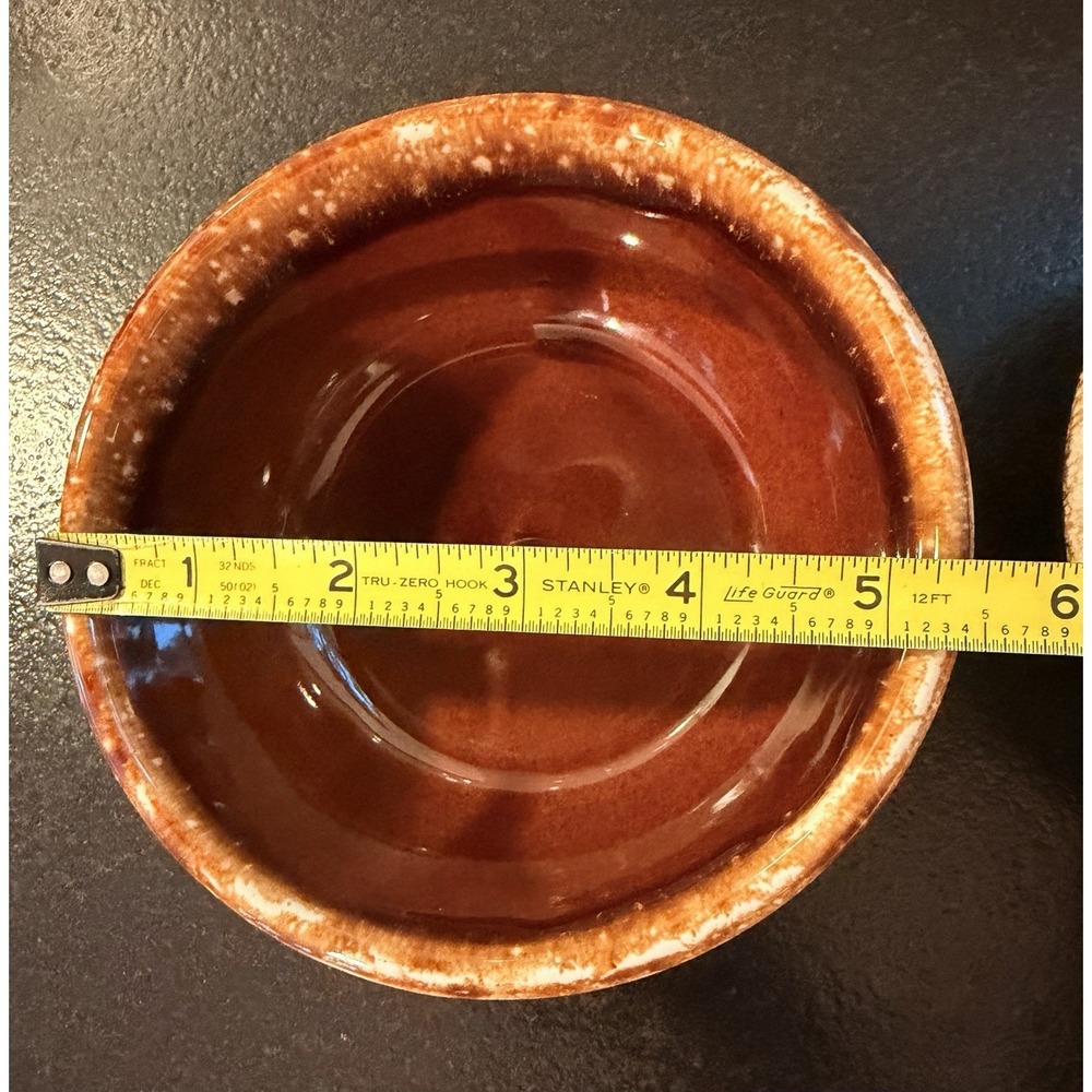 VTG Kathy Kale Brown Drip Glaze 2 Bowls Cereal Salad Soup Chili Pottery Set USA - Picture 9 of 11